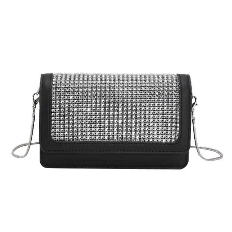 

2023 New Hot Diamond Small Square Mobile Phone Fashion Street Chain One Shoulder Women's Styled exquisite Glitter fashionable