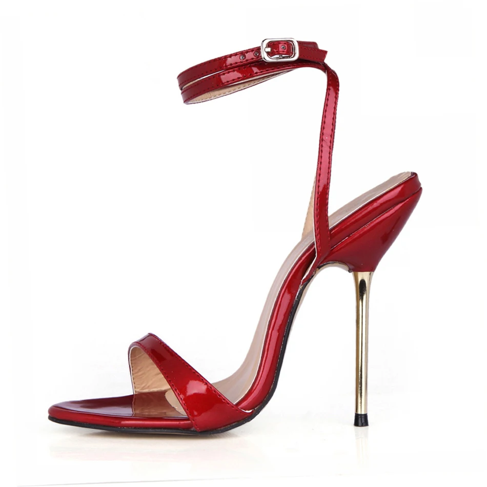 CHMILE CHAU Sexy Concise Party Shoes Women Stiletto Iron High Heels Ankle Strap Ball Ladies Sandals Zapatos Mujer 3845-i9