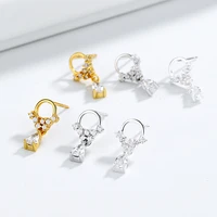 925 sterling silver hoop earrings woman luxury minimalist dangle earring 14k gold original fashion girl cute trend party jewelry
