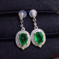 natural colombian emerald luxury earrings genuine 925 silver earrings high glamour jewelry for women