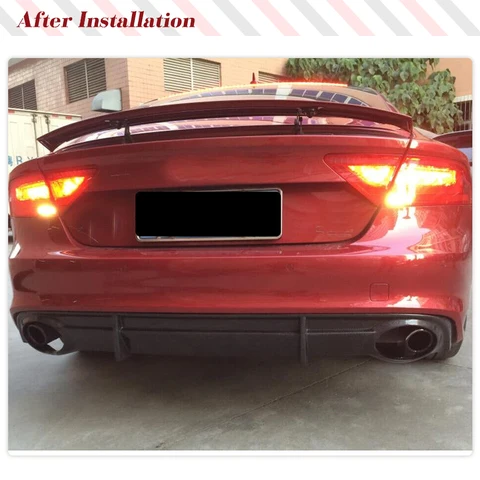 Для Audi A7 Sline 2011-2014 углеродное волокно, автомобильный задний бампер, диффузор, спойлер, гоночный задний диффузор, фартук для губ, комплект кузова автомобиля