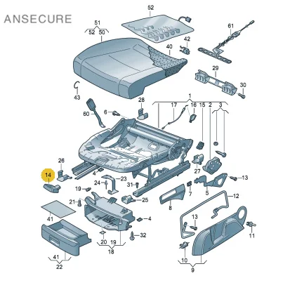 Передняя регулировочная ручка сиденья для Audi A1 Q3 Q5 TT VW Eos Caddy Golf Jetta Passat CC Polo Tiguan Touran