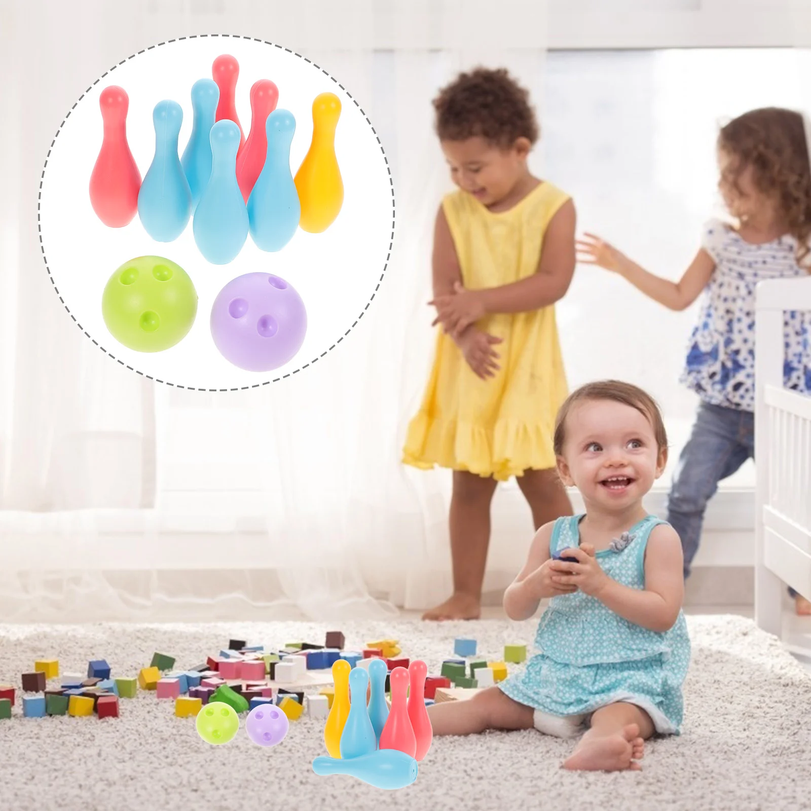 

Bowling Ball Kids Toys Toddler Educational Baby Sports Plastic Parent-child Children Cakes