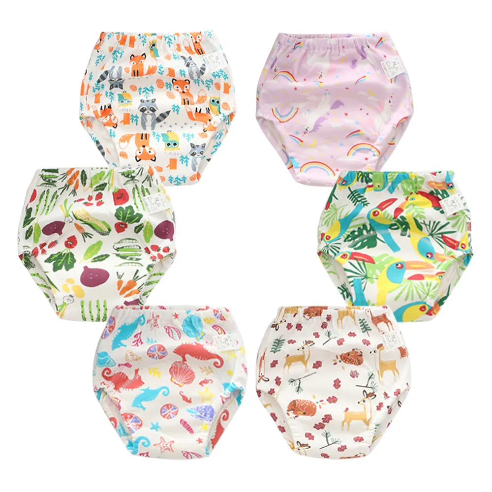 

Reusable Toilet Potty Training Pants 6 layers Waterproof Nappy Underwear 2T 3T 4T Baby Girls Cotton Training Diapers 6pcs/lot