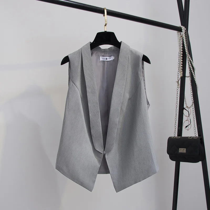 

Женский костюм, жилет с воротником-шалью, однотонный облегающий жилет, деловая Повседневная Женская куртка без рукавов