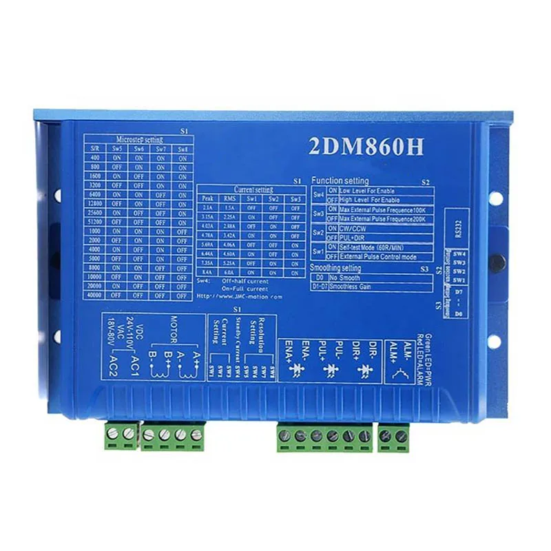 

2DM860H 2DM860 2.1A-8.4A 24-80V AC & DC Universal 2-Phase Digital Stepper Motor Driver