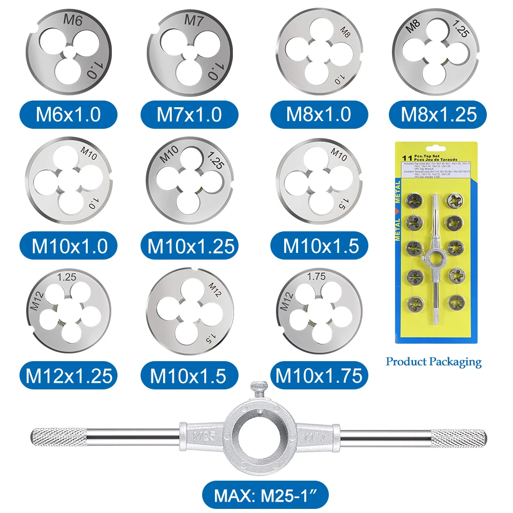 

Набор ручных метчиков и плашек XCAN M3-M12