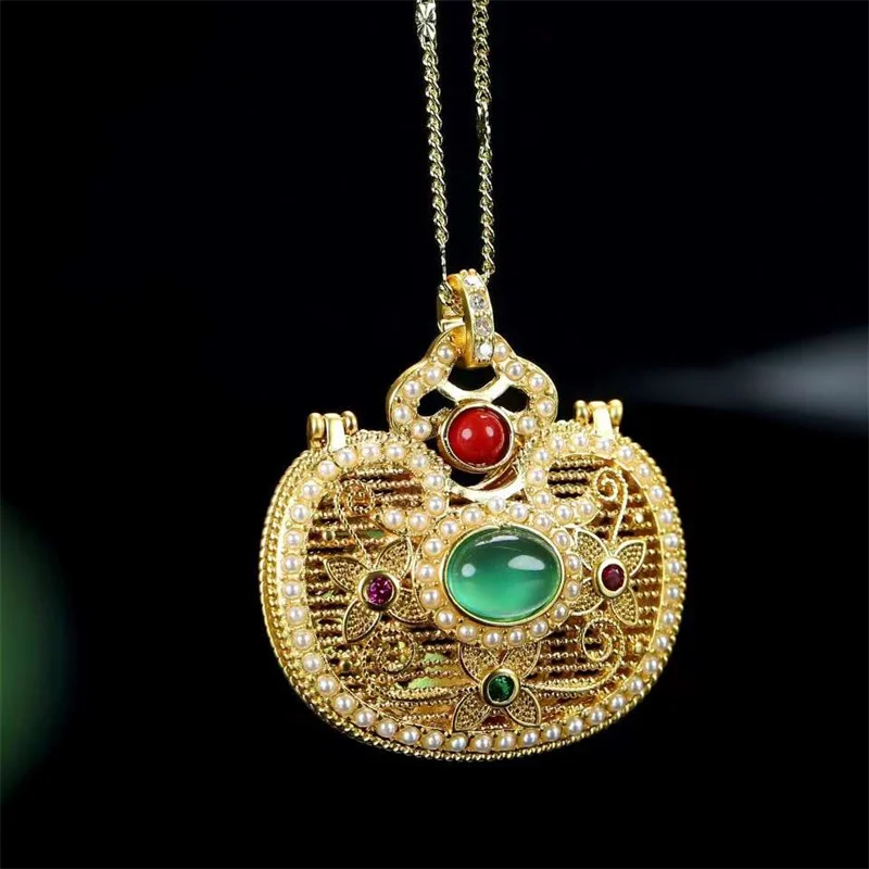 Лидер продаж ожерелье ручной работы из натурального нефрита инкрустация золотом