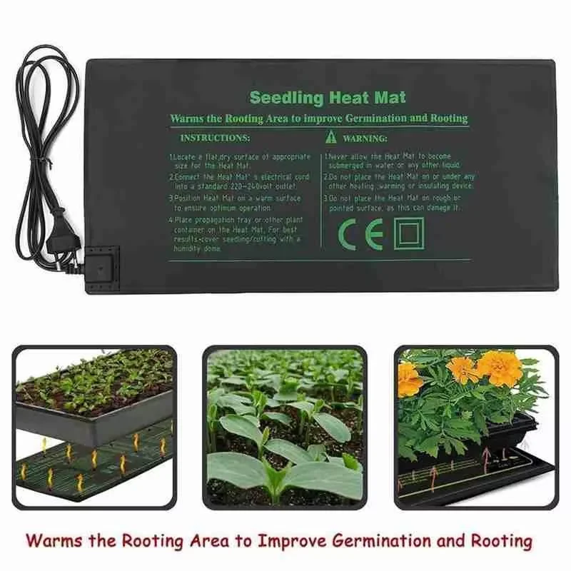 

Heating Mat Blanket Waterproof Plant Seed Germination Plant Growth Seeding Heat Mat EU/AU/UK/US Hydroponic Pad