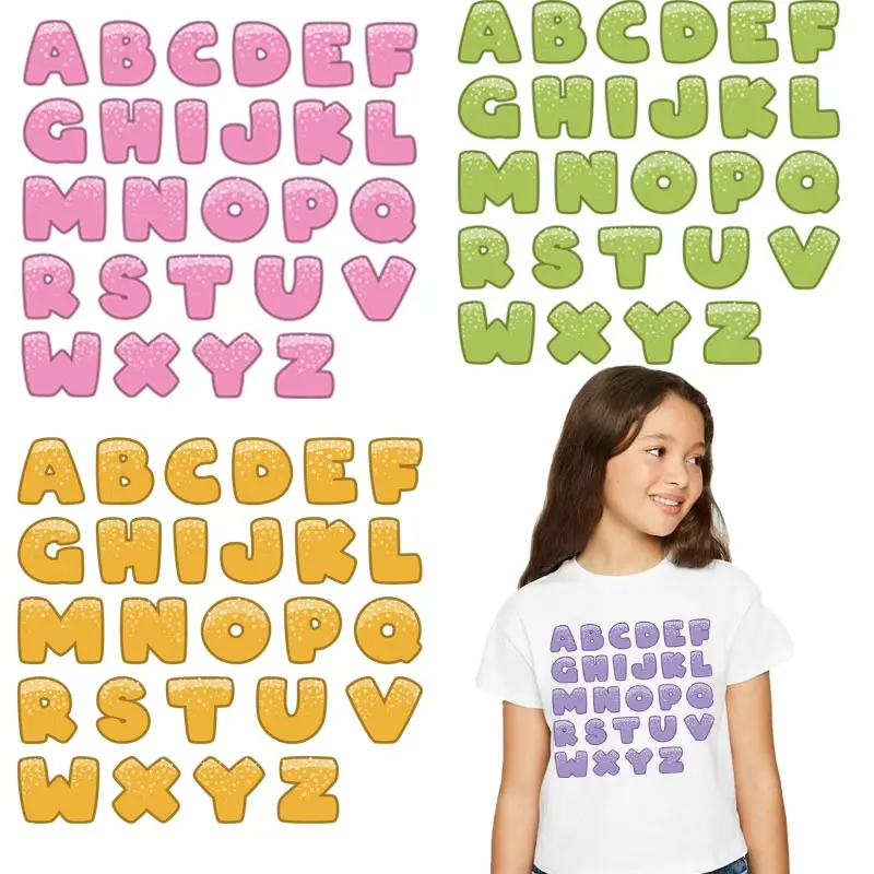 Цветной Английский алфавит, термонаклейка для одежды, «сделай сам», Тепловые наклейки на футболку, толстовки, тонкие картонные нашивки на одежду, Декор