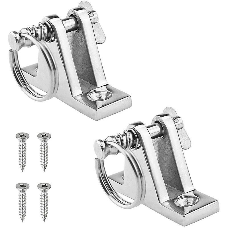 

2 Pack Bimini Top 90°Deck Hinge With Removable Pin Marine Hinge Mount Bimini Top Fitting Hardware 316 Stainless Steel