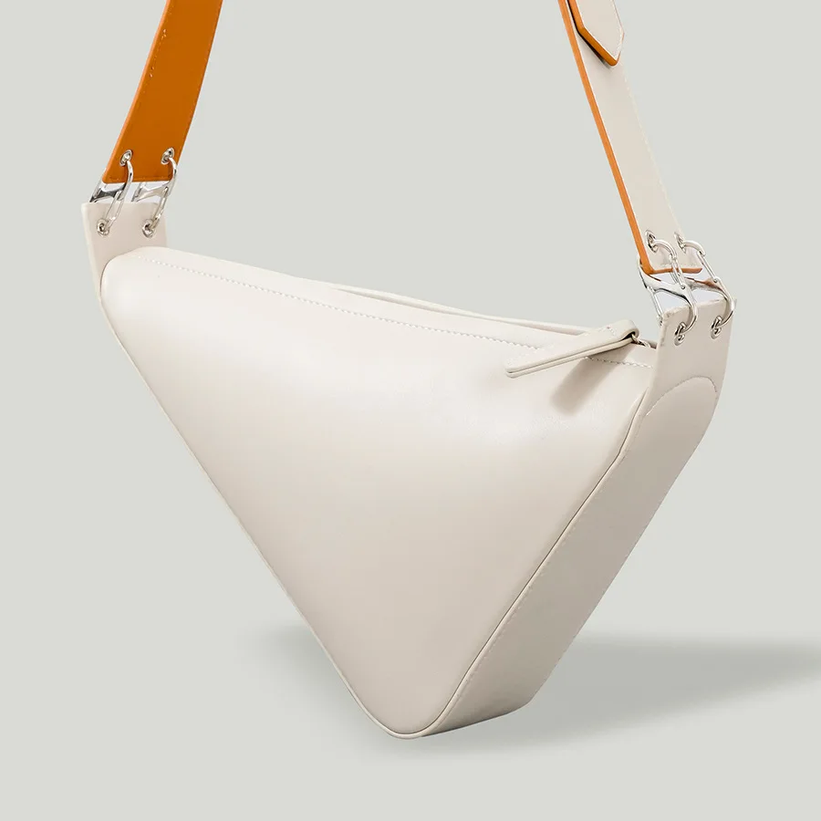 

Designer Brands Three-Dimensional Triangle Women Shoulder Bags Fashion Wide Strap Crossbody Bag High Quality Female Big Purses
