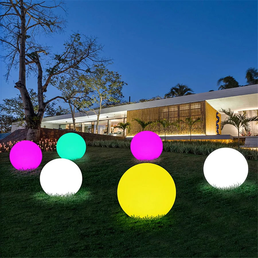 

30CM Outdoor LED Garden Glowing Ball Light Waterproof LED Illuminated Globe Ball Lamp For Swimming Pool Wedding Party Decor