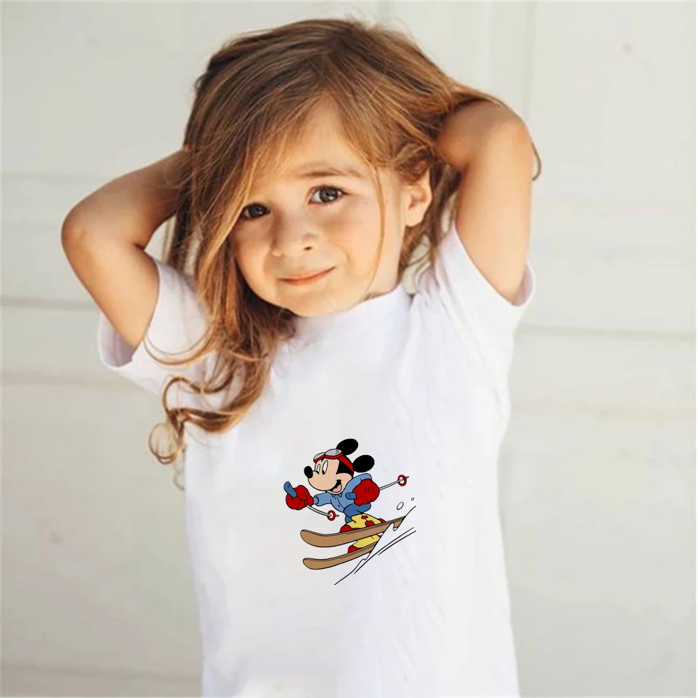 

2022 Disney T-shirts Mickey Mouse Cartoon Kid Short Sleeve Summer Baby Tshirt Unisex Girl Clothes Children Streetwear Tee