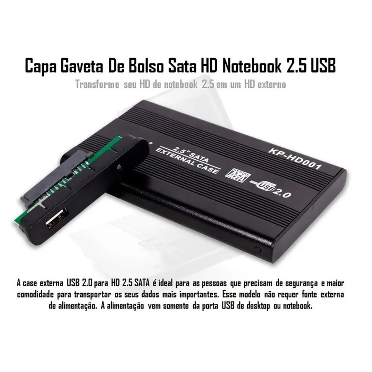 Чехол Gaveta Hd Sata Notebook Usb Externa Pc Xbox Ps3 Wii T2