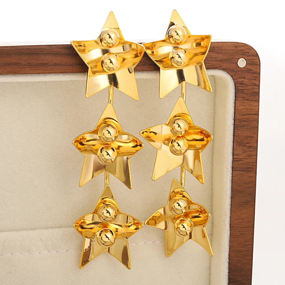 Freetry персонализированные Многослойные Звездные шарики длинные серьги-кисточки