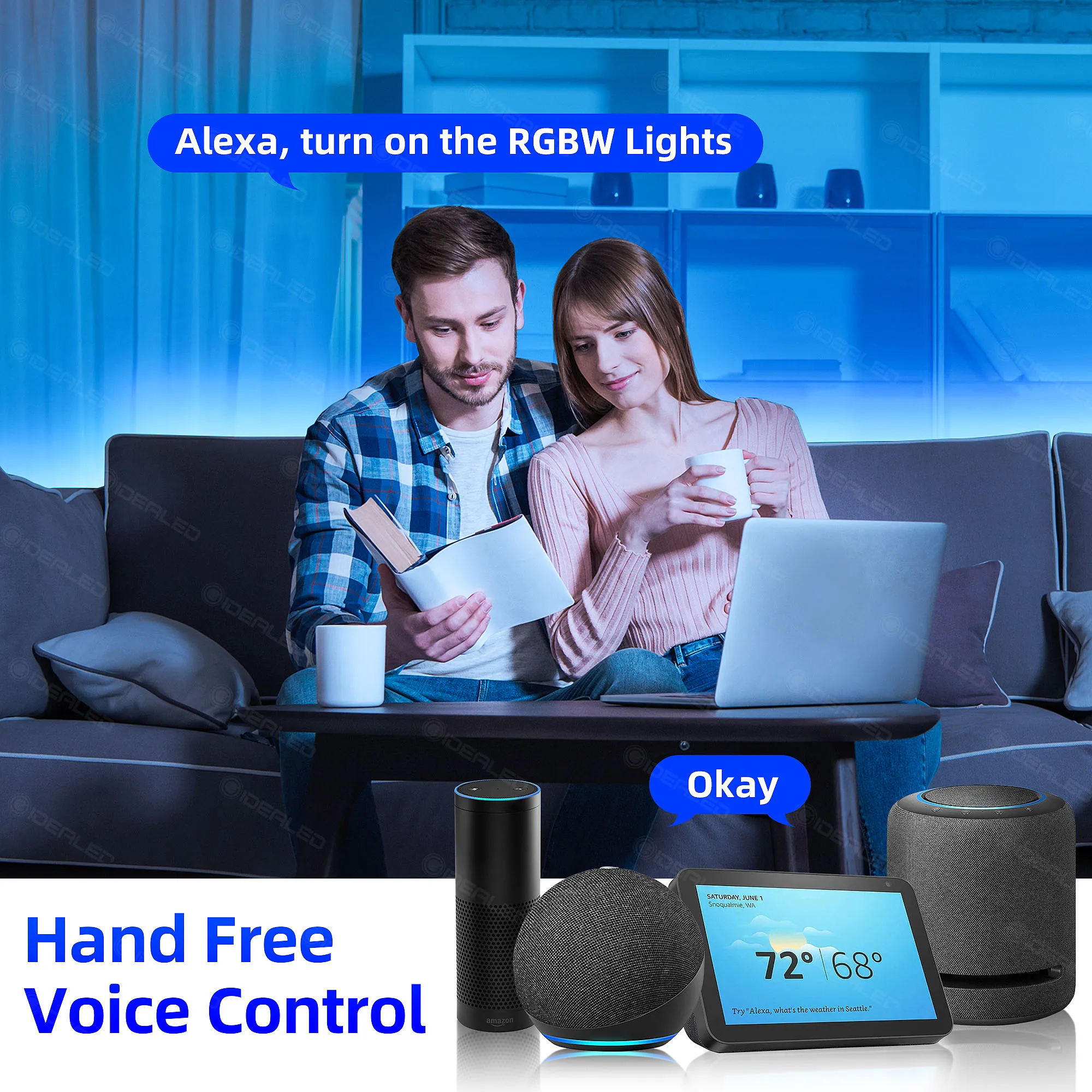 Скидка Светодиодная лента ZigBee для телевизора, 3,0 дюйма, USB, RGBW, 5 в пост. Тока