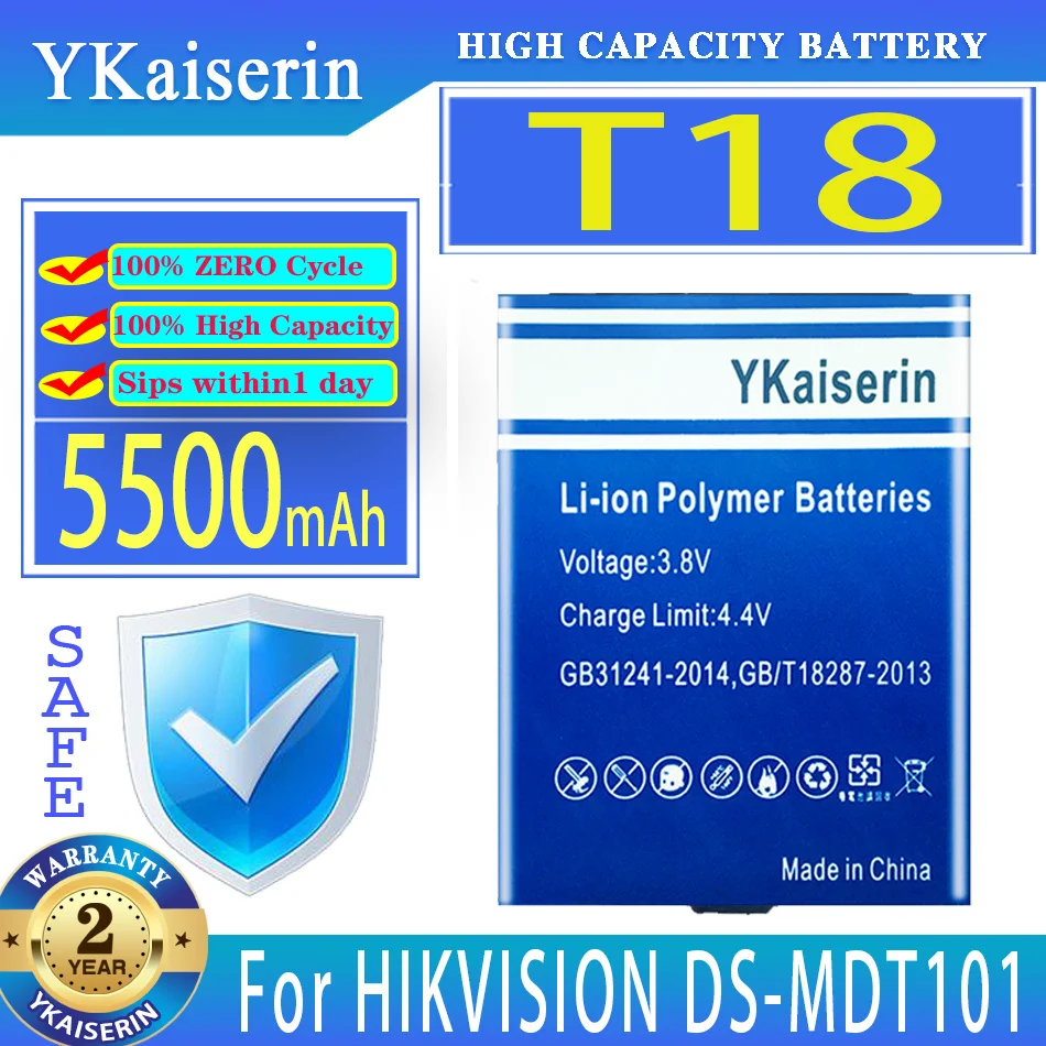 

YKaiserin 5500mAh Replacement Battery for HIKVISION GLE T18 DS-MDT101 Digital Batteria