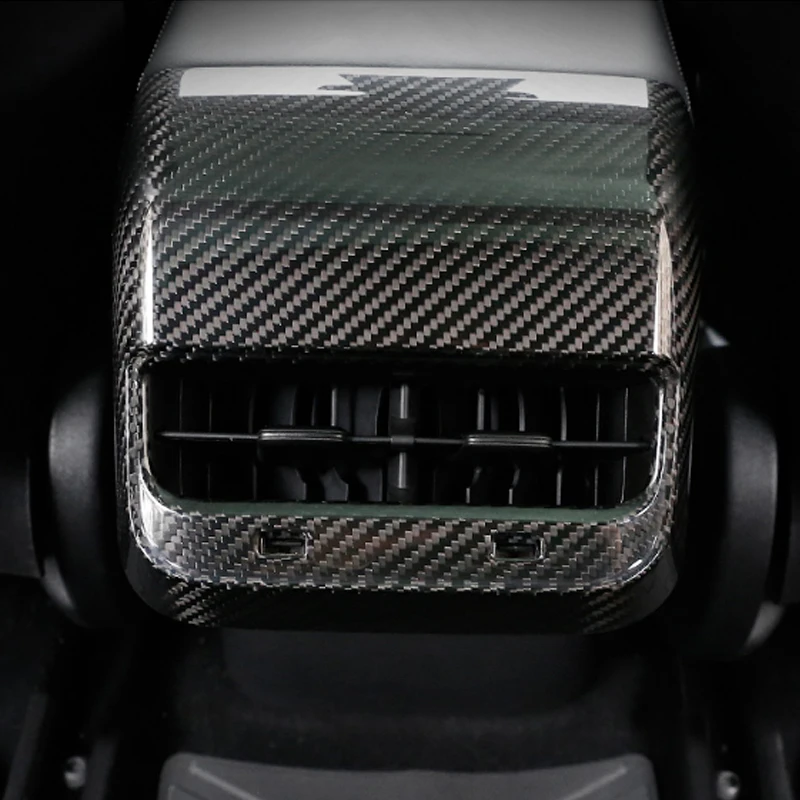 

Подходит для Tesla Model 3 задний кондиционер воздуха декоративная рамка выпускного отверстия настоящий углерод волокна глянцевая или матовая м...