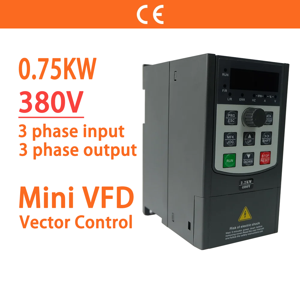 

0.75KW 380V 3 Phase Input 3 Ph Output 1HP Economical Micro VFD Variable Frequency Drive Changer for Motor Speed Control Inverter