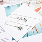 VOQ 925 штамп новые изысканные снежинки Подвесные серьги женские свадебные модные серебряные ювелирные изделия