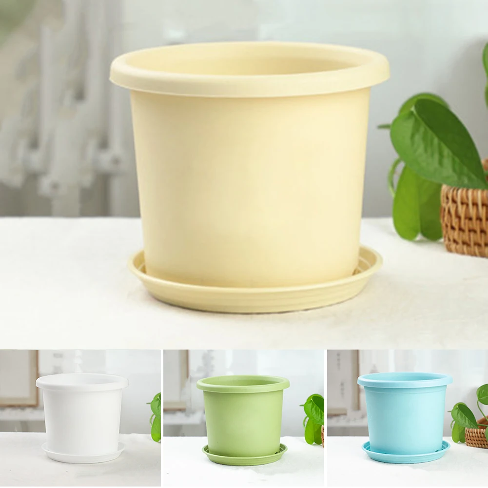 

Self Watering Flower Pot 2 Layer Resin Watering Planter With Water Container Round Flowerpot Home Garden Decoration Outdoor