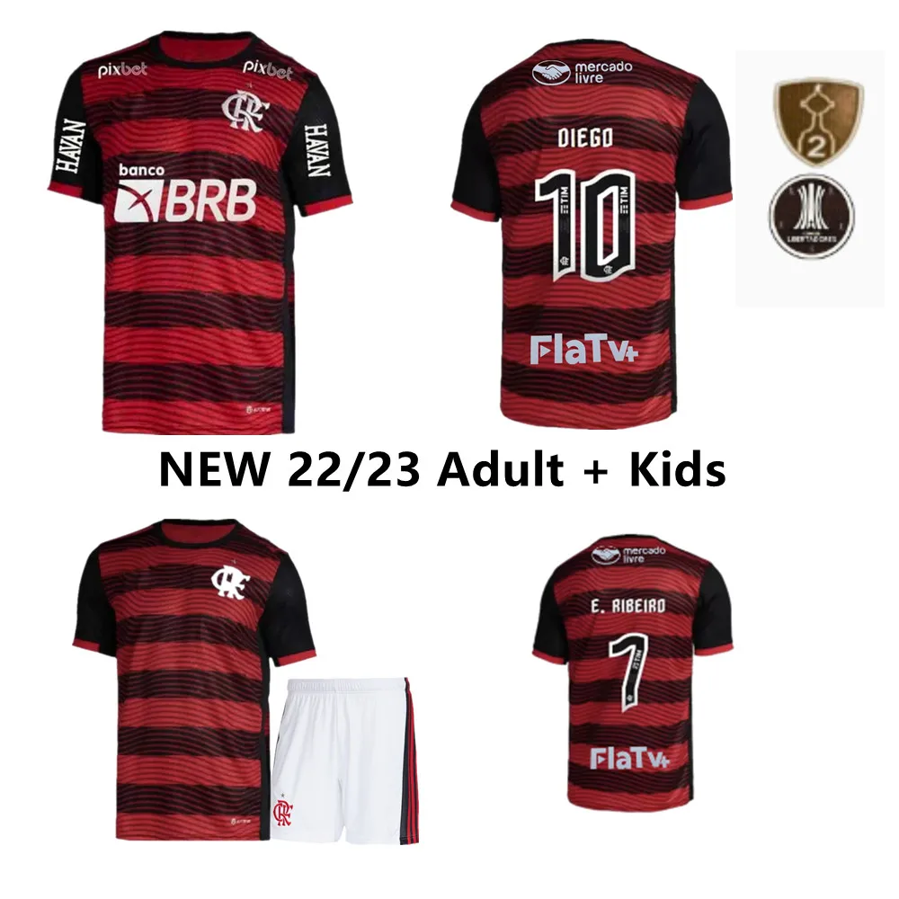 

NEW Flamengo soccer jersey 2022 2023 Home Away man kids jersey 22 23 DIEGO B.HENRIQUE GABI E.RIBEIRO Shirts