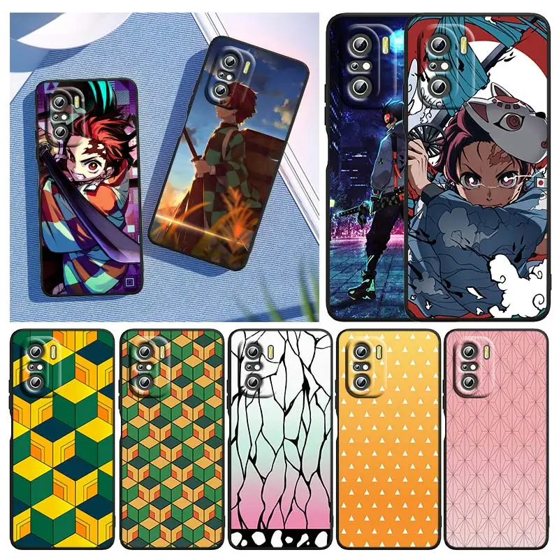 

Demon Slayer Anime For Xiaomi Redmi Note 10S 10 K50 K40 Gaming Pro 10 9AT 9A 9C 9T 8 7A 6A 5 4X Black TPU Phone Case