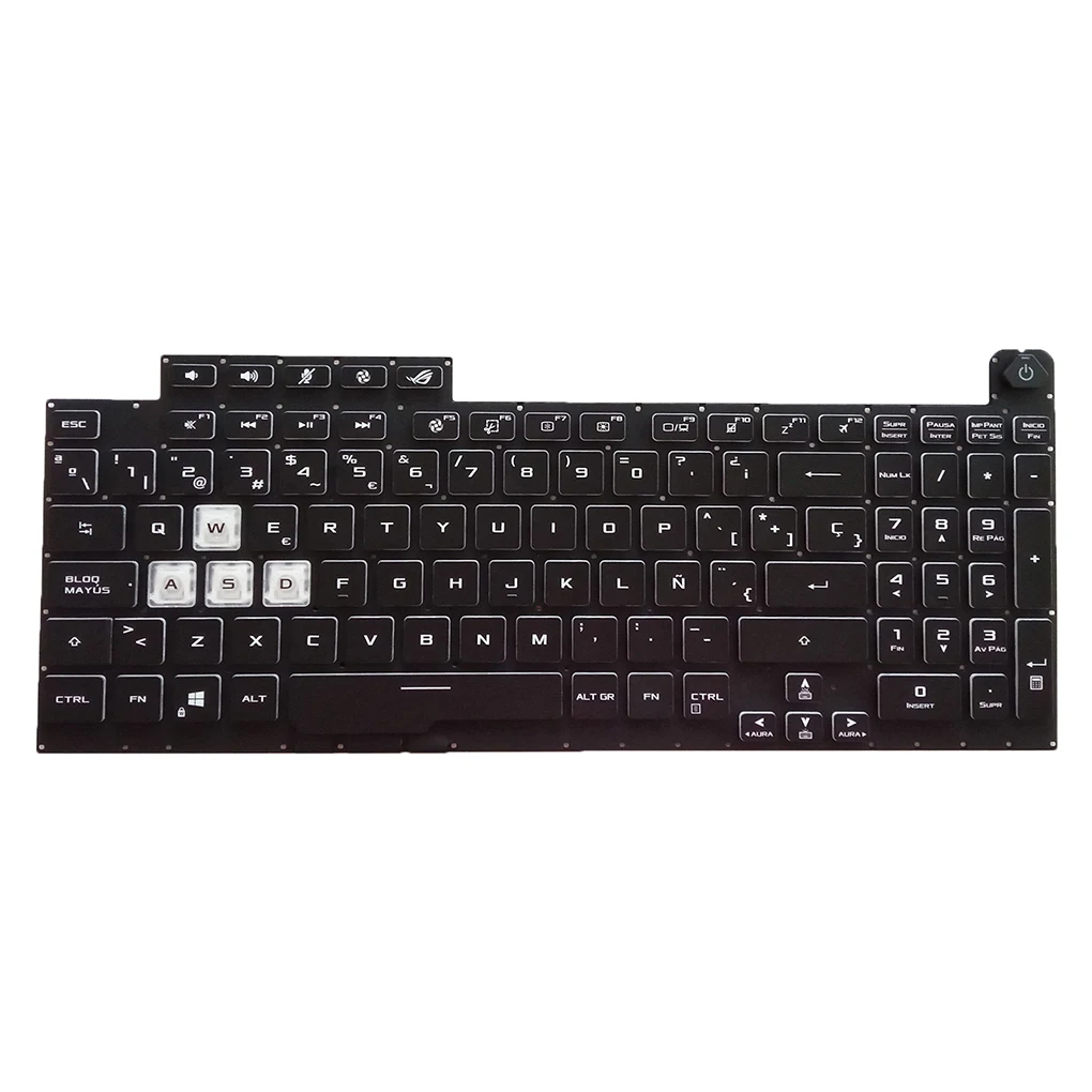 

Backlit Keyboards Spanish Layout Black Fluent Typing Toetsenbord Well Fit Input Device Replacement for ASUS ROG strix G731