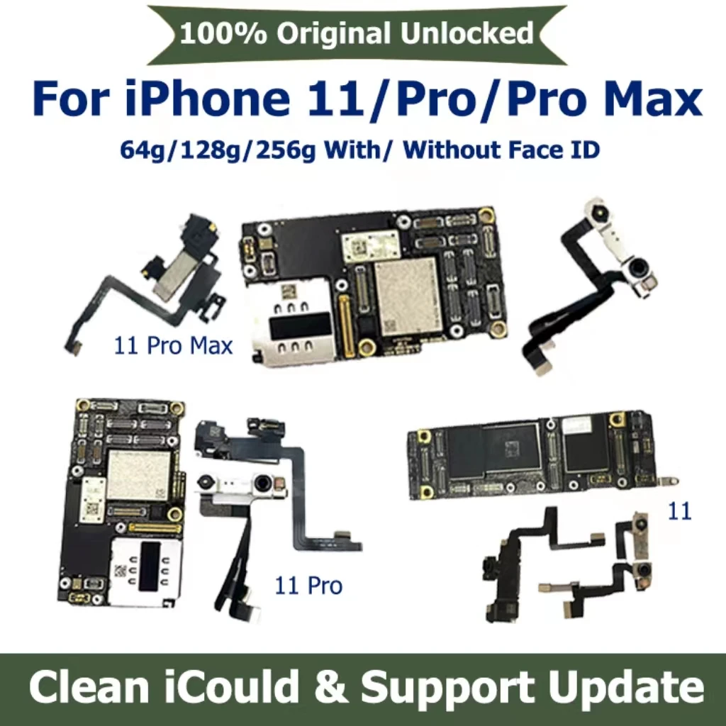 

Материнская плата Clean ICloud для IPhone 11 Pro Max, распознавание лица, 100% оригинальная материнская плата, поддержка обновления полного чипа, основная ...