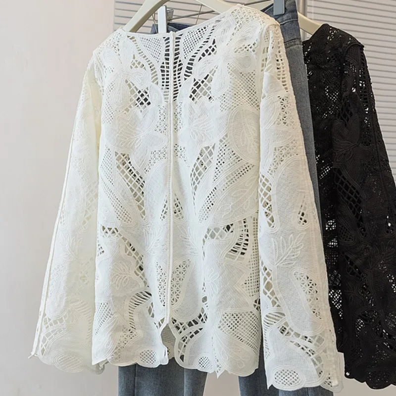 EWQ Шикарная открытая однобортная дизайнерская свободная универсальная блузка