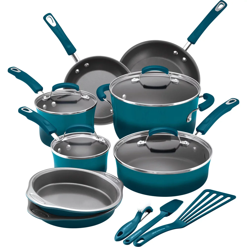 Rachael Ray 15-Piece Nonstick Pots and Pans Set/Cookware Set