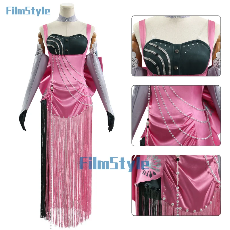 Реверс игры: 1999 Anjo Nala Косплей Костюм Hari Ms. Kimberly St. Pavlov Foundation Розовое вечернее