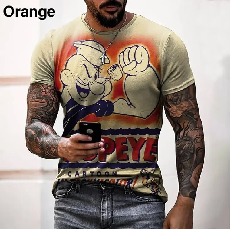 

Men's Vintage T-shirt Loose O Neck Sailor 3D Pattern Short Sleeve Street Casual Hip Hop Top and T-shirt Men's Clothing 6XL