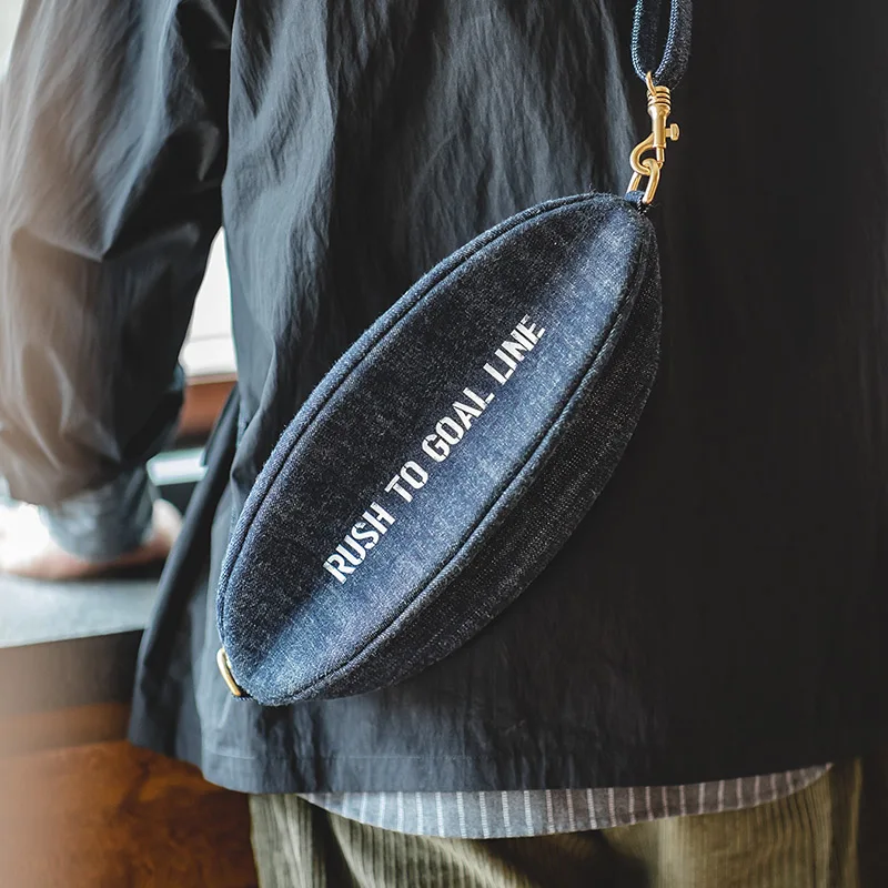 Maden Vintage Jeans Shoulder Bag Unisex Letter Rugby Sling Bags Large Capacity Designer Handbags Female Crossbody Accessories