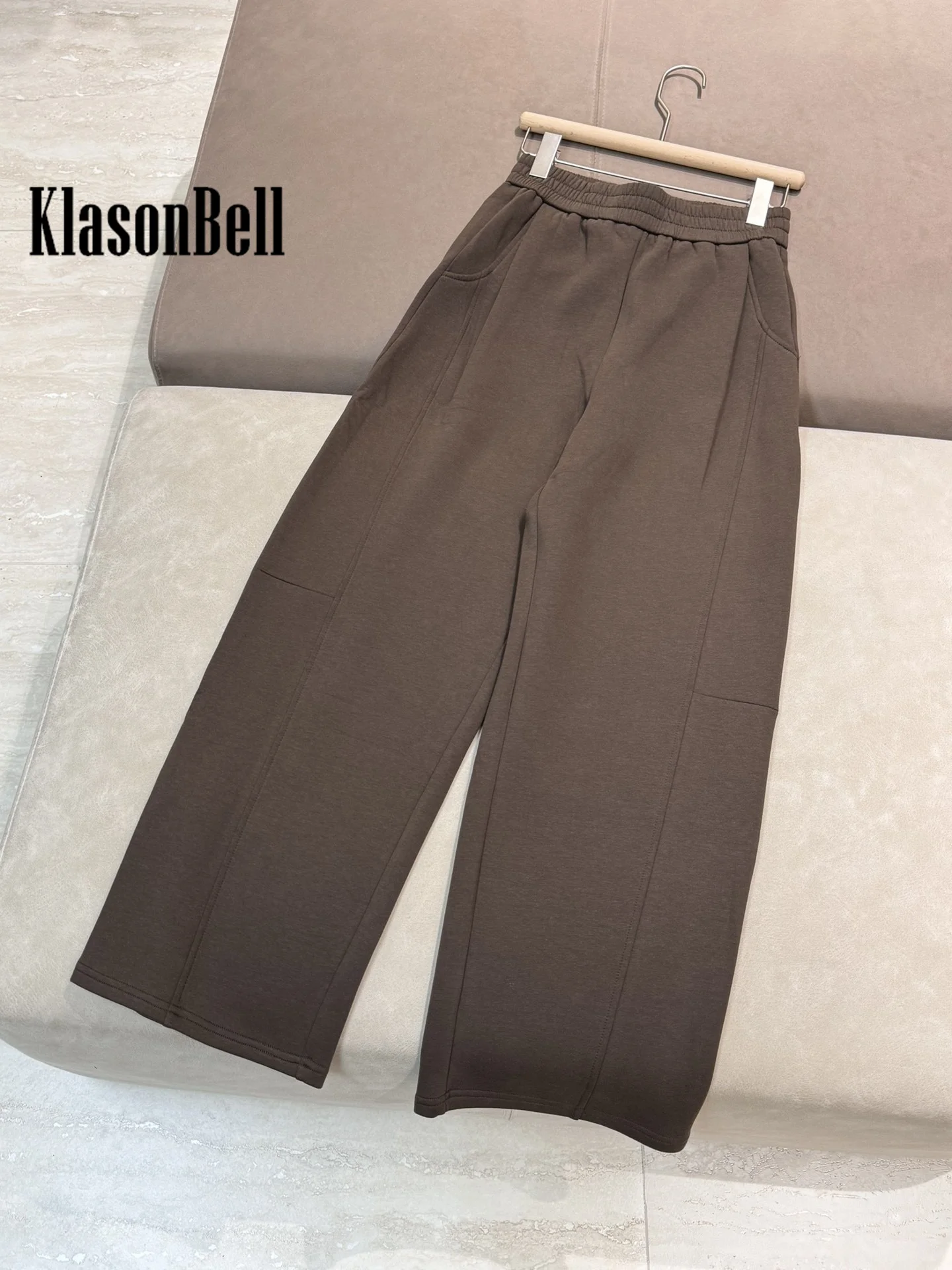 11 23 KlasonBell женские осенне-зимние новые флисовые спортивные штаны с карманами и