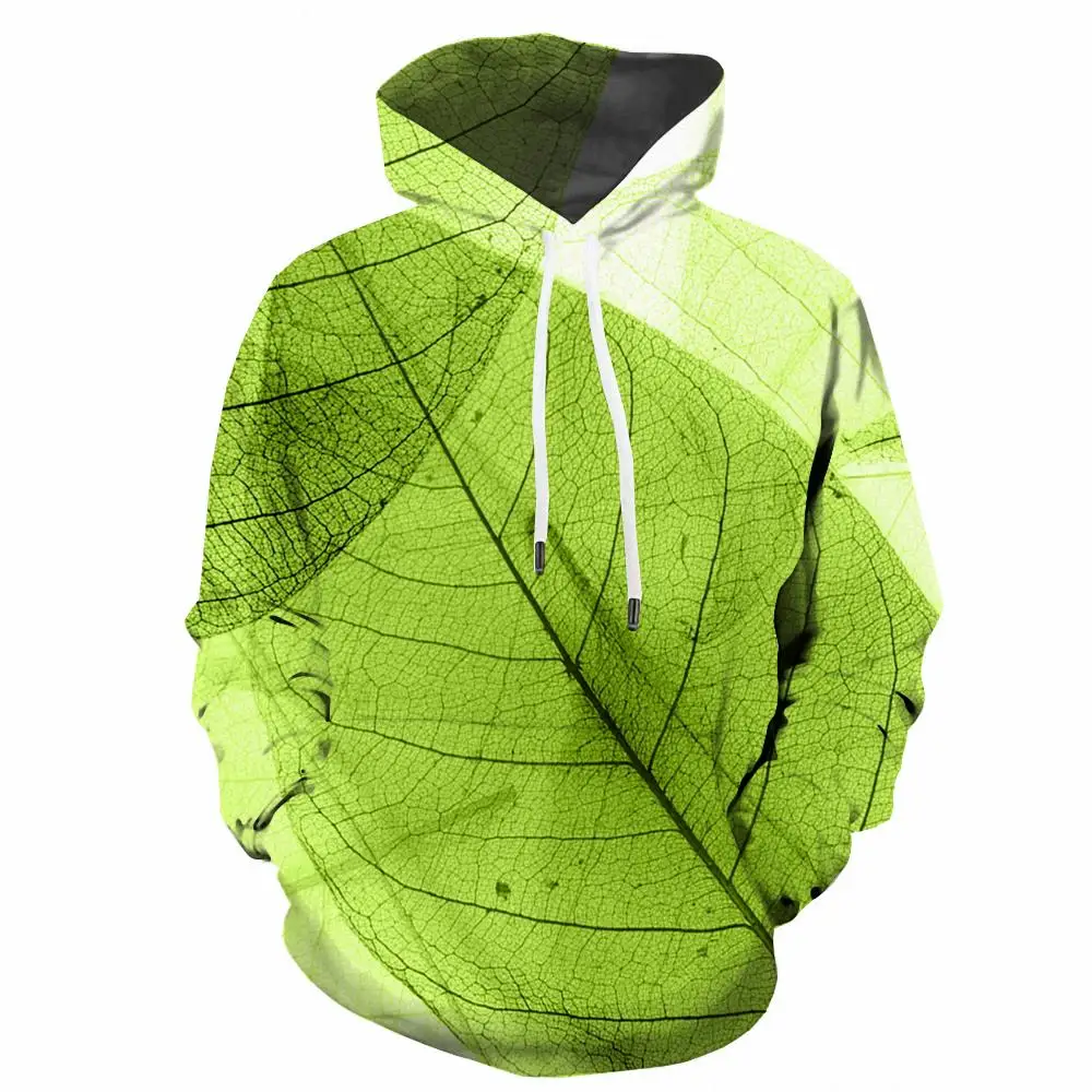 

Мужская зеленая толстовка с капюшоном, 3D-принтом и длинным рукавом
