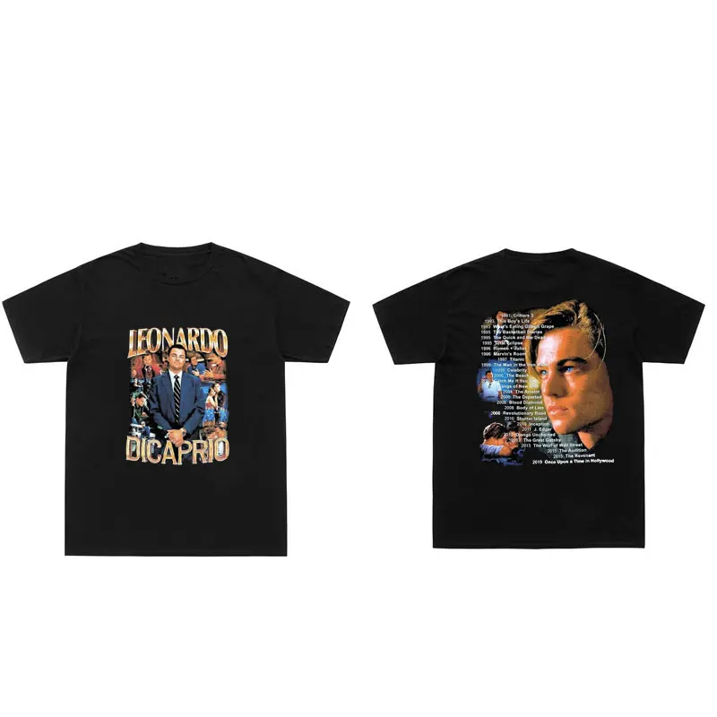 

Marino Morwood 90'S Leonardo Leo Dicaprio Rap Men Women Tshirt Leonardo DiCaprio Young Star Titanic T-shirt Man Black T Shirts