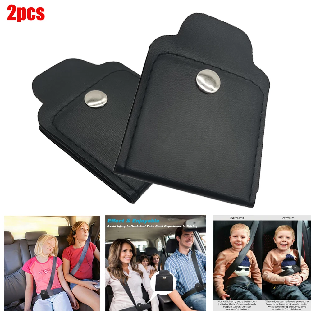

Parts Seat Belt Adjuster Stopper Strap 2Pcs/Set Accessories Black Comfortable Fittings Neck Positioner Protector
