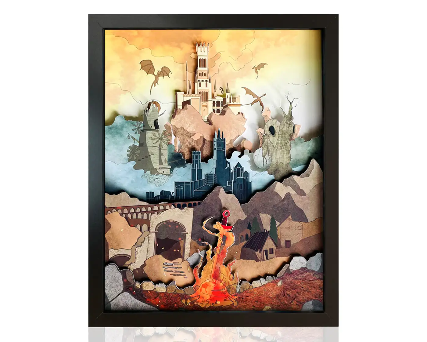 Постер в скандинавском стиле с изображением кольцевой игры Темные души |