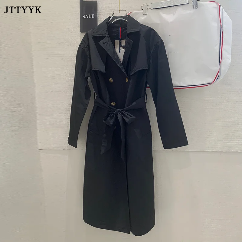 Женский Длинный плащ с отложным воротником Повседневная Свободная тонкая