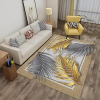 abstract living room carpets gold leaf hallway bedroom decorative kids play carpet anti slip area rug floor children room mats