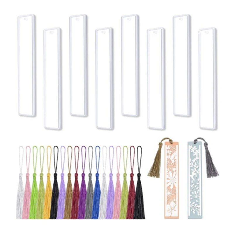 

36Pcs DIY Crystal Epoxy Blank Bookmark Mold Transparent Silicone Mold Mould Making Epoxy Resin Jewelry With Tassel