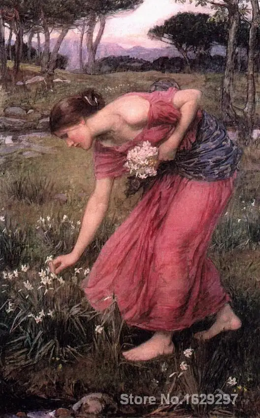 

Narcissus by John William Waterhouse famous portrait artist High quality Hand painted