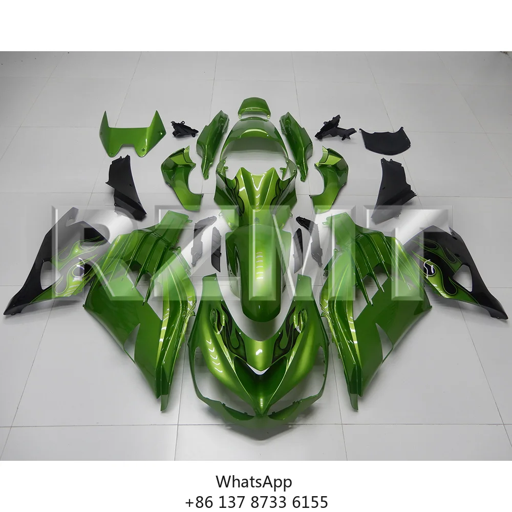Фото Для мотоциклов Kawasaki Ninja ZX-14R ZZR1400 2012-2026: Комплект обтекателей из АБС-пластика, изготовленный методом литья под давлением, индивидуальный дизайн, K1412-1002b №1