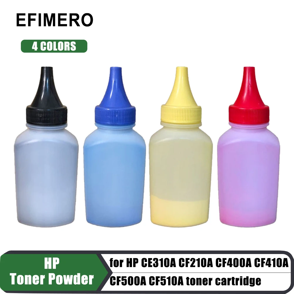 

4 Colors 40g/Bottles Toner Powder Compatible for HP CE310A CF210A CF400A CF410A CF500A CF510A Printer Refill Toner Powder