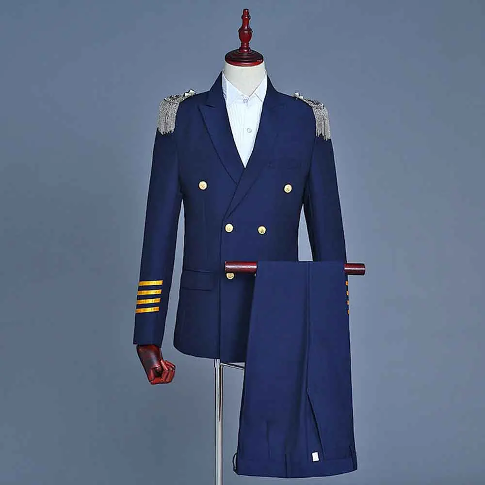 

Men's Suits Regular Fit 2 Pieces Peak Lapel Double Breasted Business Blazer Pants Set Wedding Grooms Royal Blue