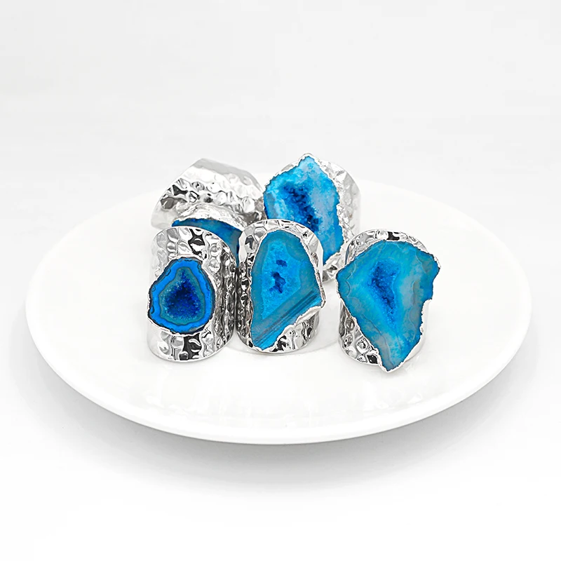 1 шт. кольцо с агатом для женщин и девушек