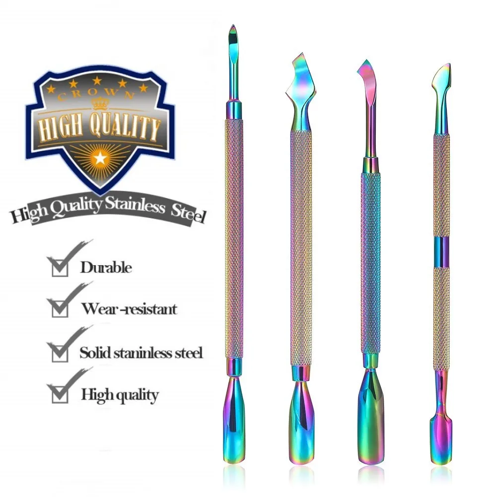 

1 шт. двухсторонний толкатель для кутикулы из нержавеющей стали, средство для удаления омертвевшей кожи, для маникюра, педикюра, средство для очистки ногтей, инструменты для ухода