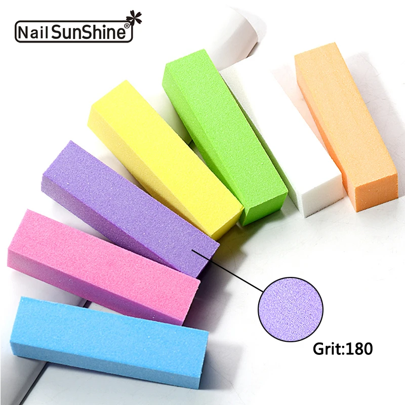 5 Pcs Buffing Sanding Nail Files Block Acrylic Professional Polishing Nails Tools  Colorful 100/180 Sandpaper  Pedicure Manicure